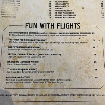 Brick & Bourbon - Flight menu - New American Near Me - Maple Grove, Minnesota