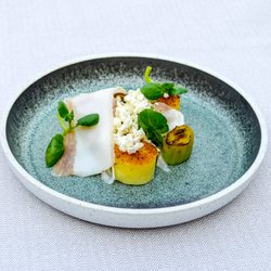 Restaurant Under Lindetræet - Lardo, porre, kartoffel og vild brøndkarse