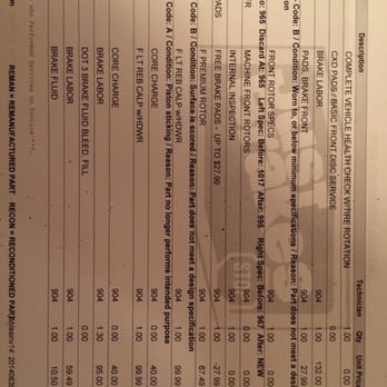 Pep Boys - Notice the labor charge on there THREE times... And the over charge of the calipers. - Auto Repair Near Me - Clearwater, Florida Pep Boys - Notice the labor charge on there THREE times... And the over charge of the calipers. - Auto Repair Near Me - Clearwater, Florida