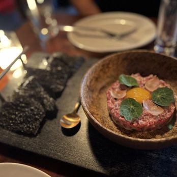 Tuome - WAGYU BEEF (FOR TWO) [tartare, black garlic, two hour yolk] - New American Near Me - New York, New York