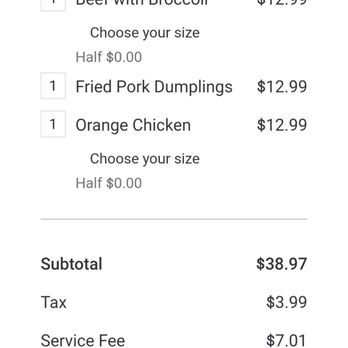 JJ Chinese Express - A copy of my receipt with entrees more than double their regular price. - Chinese Near Me - Long Beach, California JJ Chinese Express - A copy of my receipt with entrees more than double their regular price. - Chinese Near Me - Long Beach, California