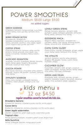 Menu photo 2 Raw Blendz Juice Bar Silverton, OR Menu photo 2 Raw Blendz Juice Bar Silverton, OR