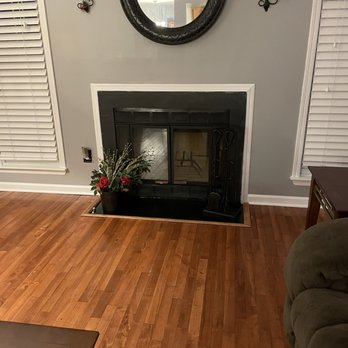 SLF Handyman - This was all old carpet, carpet and padding was removed and hardwood restored and new baseboards and shoe molding - Handyman Near Me