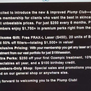 Plump Medical Spa - The email I received offering to join the "Plump Club" - Medical Spas Near Me - Newport Beach, California Plump Medical Spa - The email I received offering to join the "Plump Club" - Medical Spas Near Me - Newport Beach, California