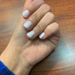 Very bumpy gel manicure and paint on my cuticles. NOT THE BEST JOB!