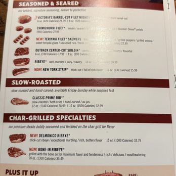 Outback Steakhouse - Menu 1/26 - Steakhouses Near Me - Clarksville, Indiana Outback Steakhouse - Menu 1/26 - Steakhouses Near Me - Clarksville, Indiana