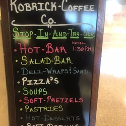 Kobricks Coffee - Note it says until 1:30, lie and they do not have over half of the items listed on this "daily" menu What a joke!!!