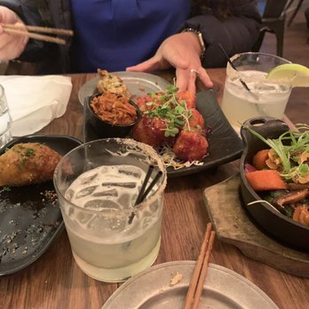 Barn Joo 35 - Mixed grilled vegetables and fried dumplings with jalapeño margarita - Korean Near Me - New York, New York