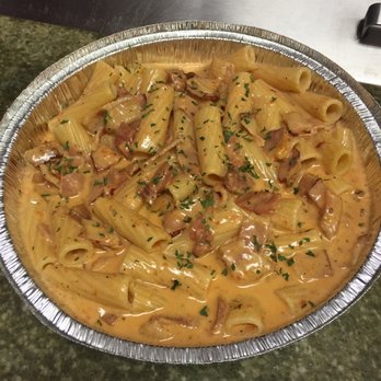 Crazy Cow Steak and Pizza - We also have dinners! This is Vodka rigatoni ! Served with a small dinner salad dressing of choice and bread and butter! - American Near Me - Beverly, New Jersey Crazy Cow Steak and Pizza - We also have dinners! This is Vodka rigatoni ! Served with a small dinner salad dressing of choice and bread and butter! - American Near Me - Beverly, New Jersey