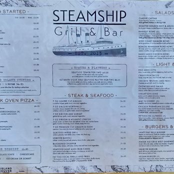 Steamship Grill & Taphouse - Menu - Seafood Near Me - Victoria, British Columbia Steamship Grill & Taphouse - Menu - Seafood Near Me - Victoria, British Columbia