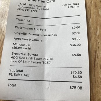 The Blue Hen Cafe - Great value! - Southern Near Me - Saint Augustine, Florida