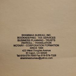 Shammas Bookkeeping & Tax Service - Contact info