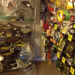 Excellent selection of strings, grips, racquets, etc.