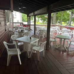 Outside deck with partial roof