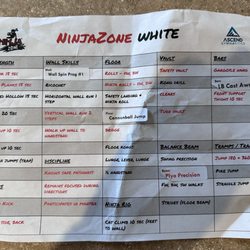 Ascend Gymnastics - We use this sheet to track my student's progress. I wasn't paying attention and crumpled it. Oops!