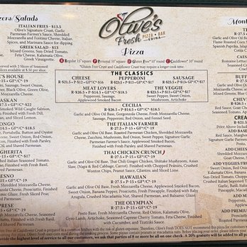 Olive’s Fresh Pizza Bar - Food menu - Pizza Near Me - Edina, Minnesota Olive’s Fresh Pizza Bar - Food menu - Pizza Near Me - Edina, Minnesota