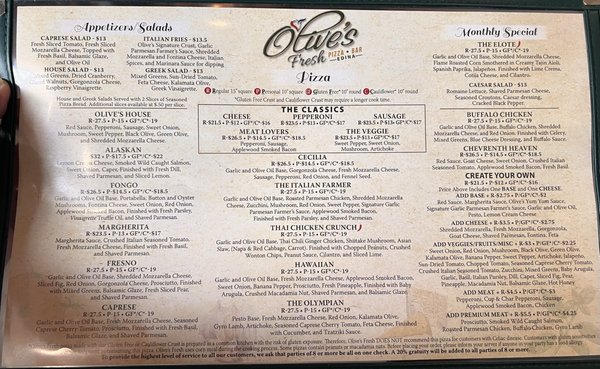 Menu photo 4 Olive’s Fresh Pizza Bar Edina, MN Menu photo 4 Olive’s Fresh Pizza Bar Edina, MN