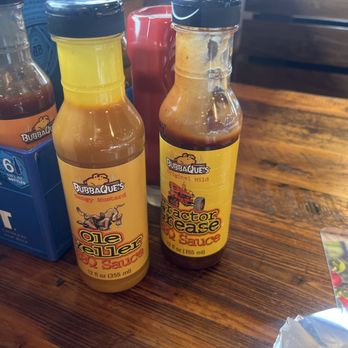 BubbaQue's - 2 of their 7 BBQ sauces both are really good! - Barbeque Near Me - Sun City Center, Florida BubbaQue's - 2 of their 7 BBQ sauces both are really good! - Barbeque Near Me - Sun City Center, Florida