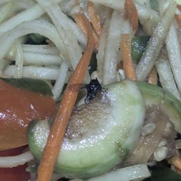 Insect in papaya salad Insect in papaya salad