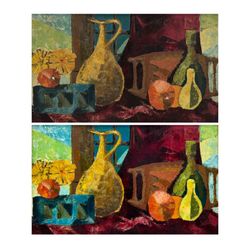 The Frame Forum - The dramatic before and after results of a recent painting treatment. Still life, 1960, oil on canvas by Mendelson.