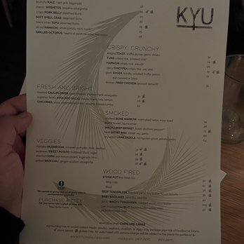KYU - Menu - Asian Fusion Near Me - New York, New York
