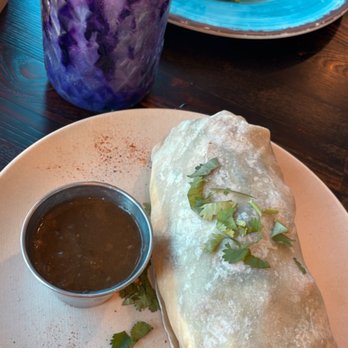 Verde - Ube horchata and Verde Verde burrito with rice and beans and green chile sauce on the side - Mexican Near Me - Lihue, Hawaii Verde - Ube horchata and Verde Verde burrito with rice and beans and green chile sauce on the side - Mexican Near Me - Lihue, Hawaii