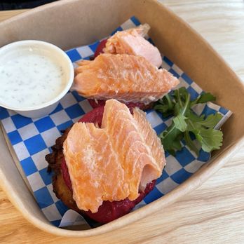 Nopa Fish - Smoked Trout latkes - Seafood Near Me - San Francisco, California Nopa Fish - Smoked Trout latkes - Seafood Near Me - San Francisco, California