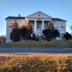 New Dorp Moravian Church - The Parish Hall at New Dorp Moravian Church  on a sunny winter day on church grounds.