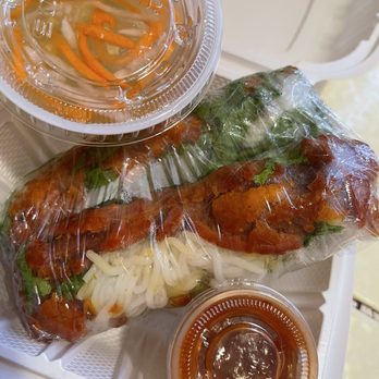 Saigon Bistro - BBQ Pork Spring Rolls with Fish Sauce and Chili Sauce - Vietnamese Near Me - Torrance, California