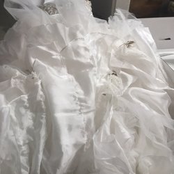 MLX Altamonte Springs Cleaners - Dirt, grass, mulch in wedding dress it took more than 3 months to complete.