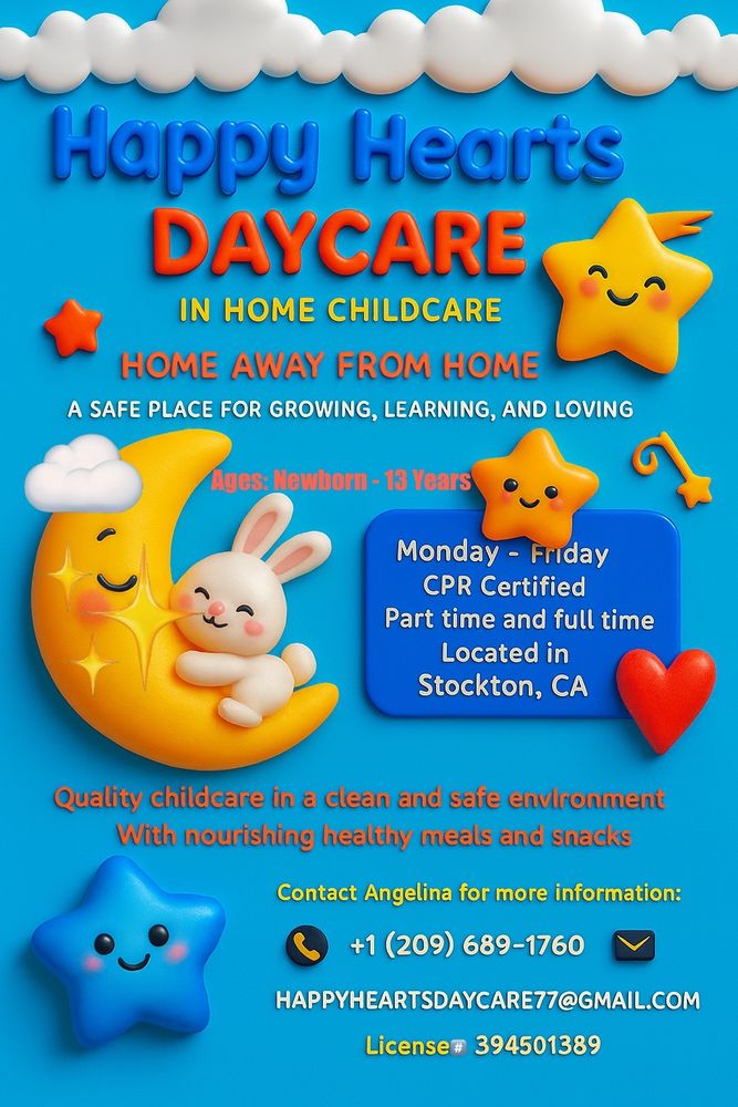 Happy Hearts Daycare - childcare center in Stockton, CA