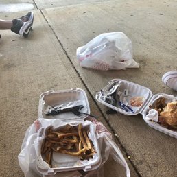 Eating on the sidewalk Eating on the sidewalk