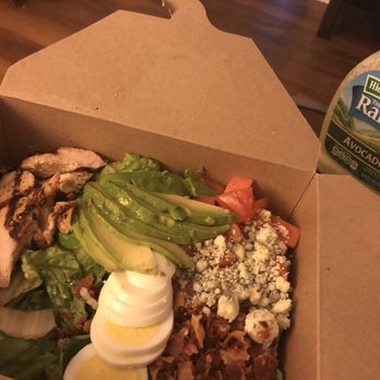 Northside 10 - Cobb salad with grilled chicken, avocado, tomatoes, blue cheese, egg and bacon. - Bars Near Me - Alexandria, Virginia Northside 10 - Cobb salad with grilled chicken, avocado, tomatoes, blue cheese, egg and bacon. - Bars Near Me - Alexandria, Virginia