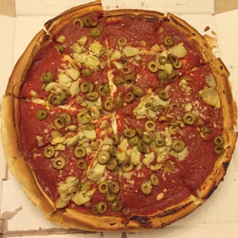 Giordano's - The super veggie, large for $34. (We changed the black olives to green olives) - Pizza Near Me - Kissimmee, Florida Giordano's - The super veggie, large for $34. (We changed the black olives to green olives) - Pizza Near Me - Kissimmee, Florida