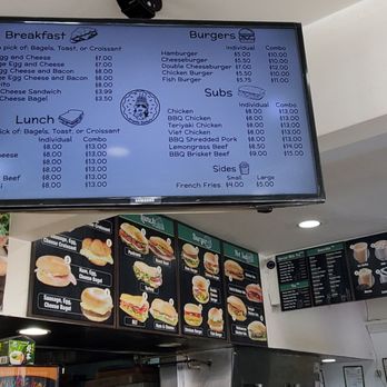 Pronto Donuts - Sandwich menu behind the electronic screen. - Donuts Near Me - Monterey Park, California Pronto Donuts - Sandwich menu behind the electronic screen. - Donuts Near Me - Monterey Park, California