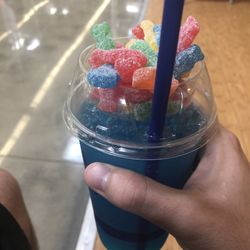 Auntie Anne's - Sour patch kids blue raspberry lemonade...this is real life!!
