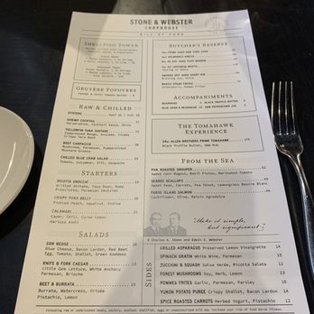 Stone & Webster Chophouse - Menu - Steakhouses Near Me - Savannah, Georgia