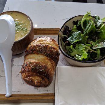 Momo Cafe - Corn Chowder, Croissant, and Side Salad. - Desserts Near Me - Atlanta, Georgia Momo Cafe - Corn Chowder, Croissant, and Side Salad. - Desserts Near Me - Atlanta, Georgia