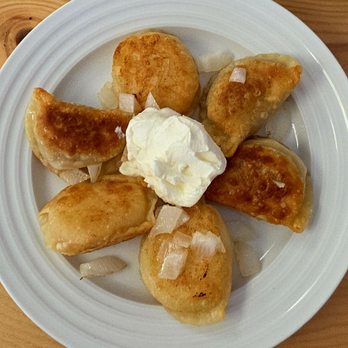 Kashas Kitchen Kittery - Pierogies - 3 potato and 3 beef - Breakfast & Brunch Near Me - Kittery, Maine