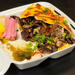 Bountiful beef&lamb shawarma plate, with Mendi rice 3
