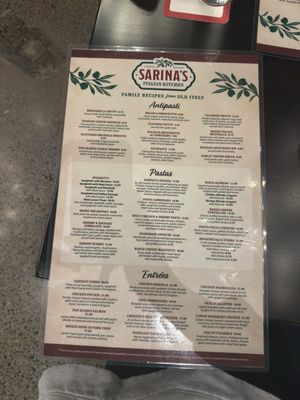 Menu photo 1 Sarina's Italian Restaurant Salem, OR Menu photo 1 Sarina's Italian Restaurant Salem, OR