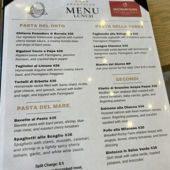 Oliver's Trattoria - Lunch menu - Italian Near Me - Irvine, California