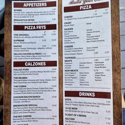 MoonRidge Brewing Company - Menu