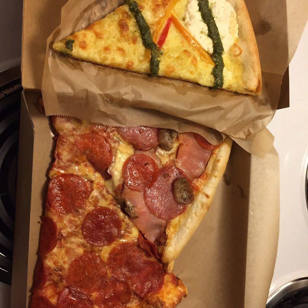 Pagliacci Pizza - Three slices to go. The pizza was hot when I got home. Pesto primo, Grand salami primo, and extra pepperoni. Yummy yummy in my.. - Pizza Near Me - Kenmore, Washington Pagliacci Pizza - Three slices to go. The pizza was hot when I got home. Pesto primo, Grand salami primo, and extra pepperoni. Yummy yummy in my.. - Pizza Near Me - Kenmore, Washington