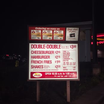 In-N-Out Burger - Menu as of 12/4/15 - Burgers Near Me - Oxnard, California