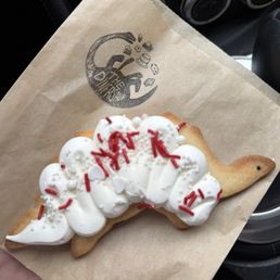 Dinosaur Valentine's Day sugar cookies
