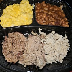 Ritchie's Smokin' BBQ - Three meat plate. Supposed to have brisket, pork and chicken. I don't know where the brisket is