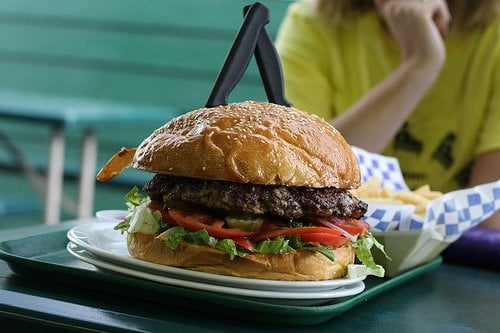 Photo of Pilot Butte Drive-In Restaurant - Bend, OR, US. Enormous Pilot Butte Burger