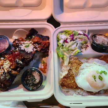 Beer Lab HI - Kalbi and fish katsu on garlic rice Man they know how to cook! - Breweries Near Me - Aiea, Hawaii Beer Lab HI - Kalbi and fish katsu on garlic rice Man they know how to cook! - Breweries Near Me - Aiea, Hawaii