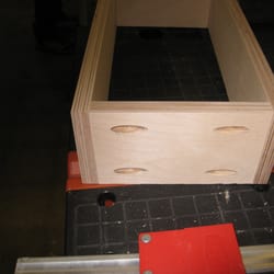 Woodcraft - the box i made which later becomes a drawer. used a kreg jig on it.